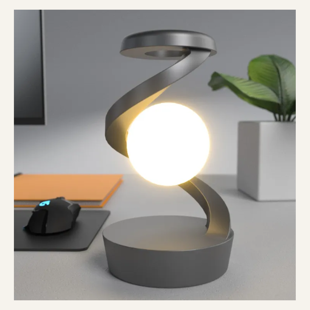 Gray Moon desk lamp full product view
