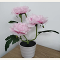 Pink peony flower table lamp full product view