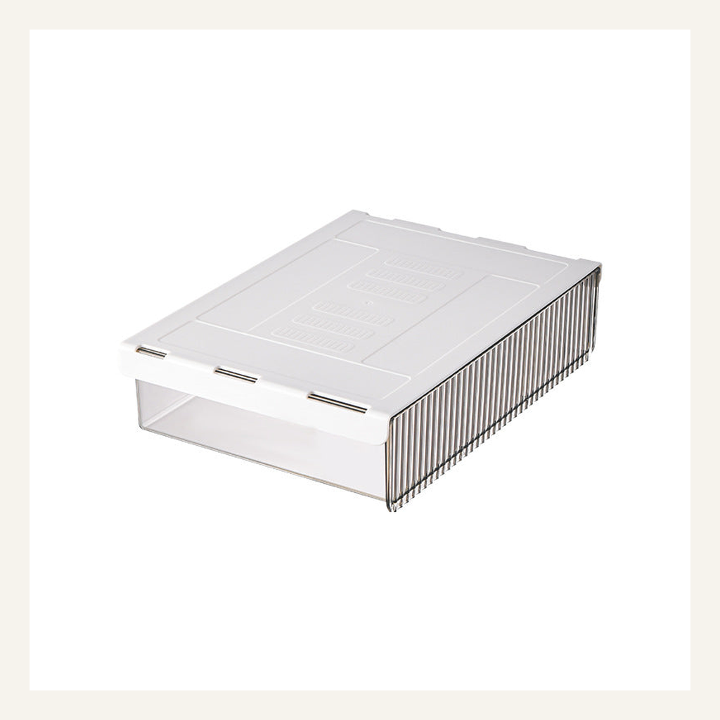 Transparent under-desk drawer full product view