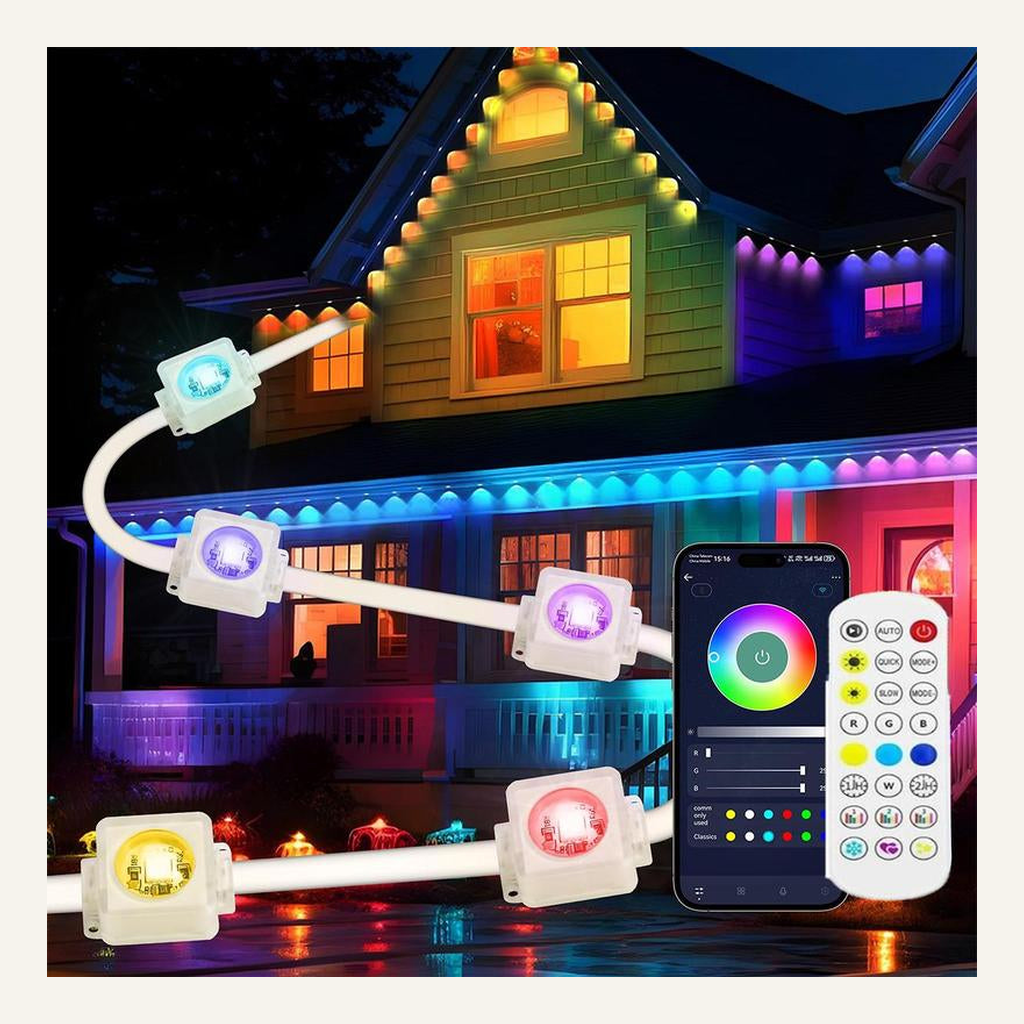 RGB outdoor light segments with remote and app control