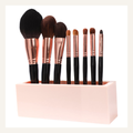 Pink makeup brush organizer full product view