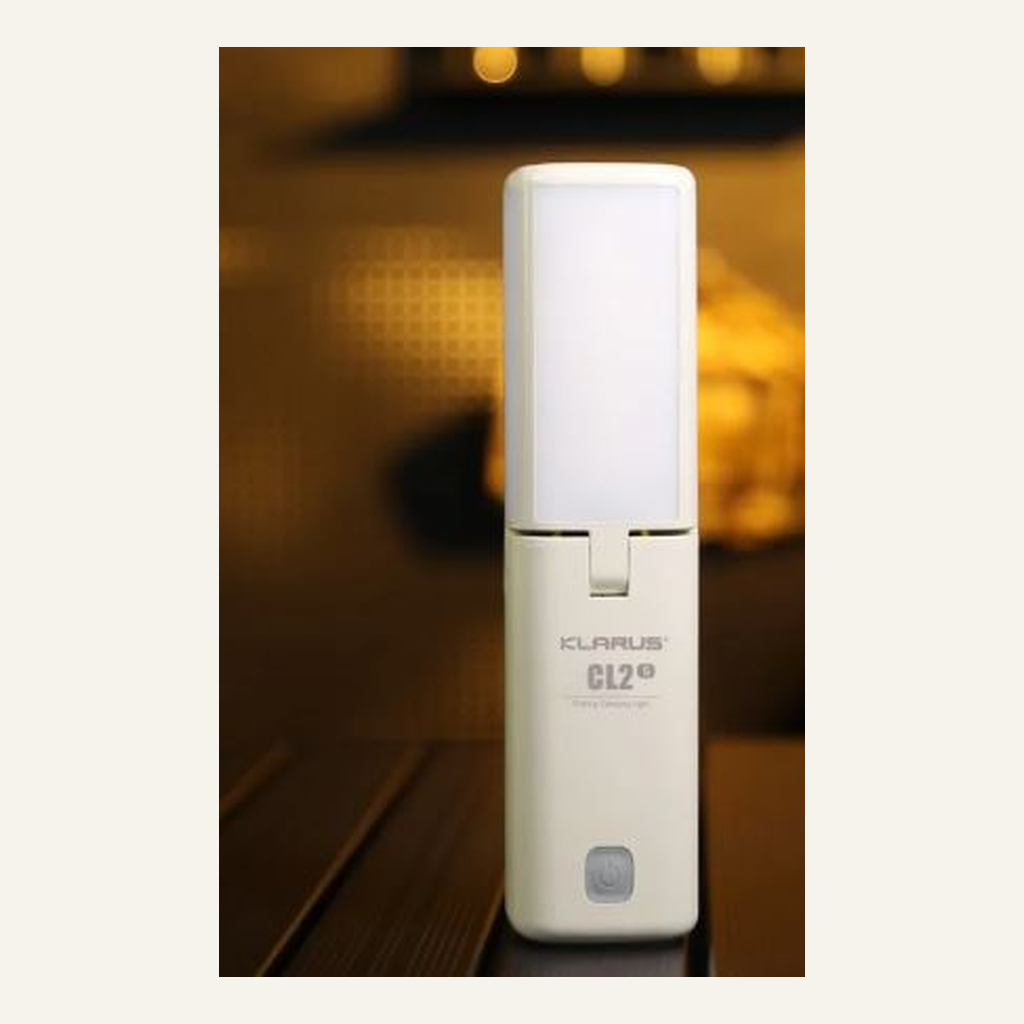 White folding camping light full product view