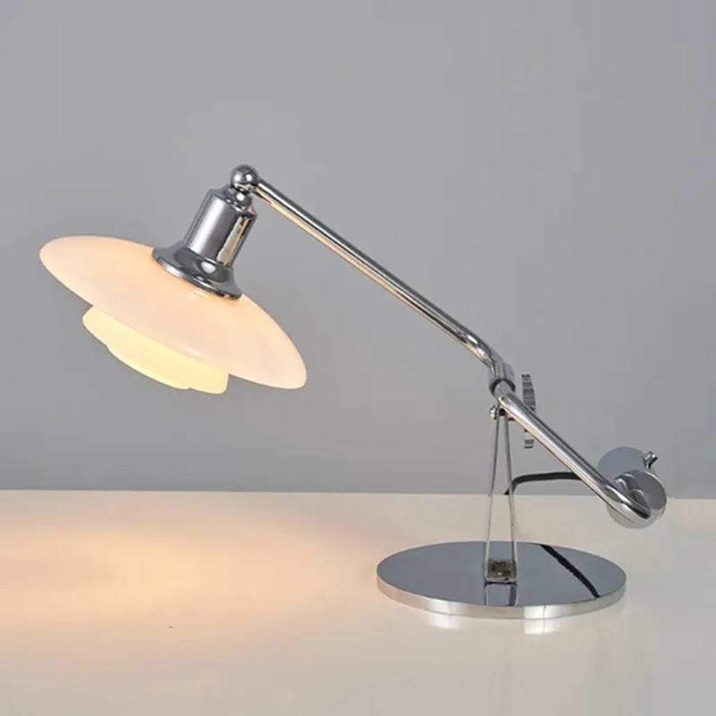 Chrome glass desk lamp full product view