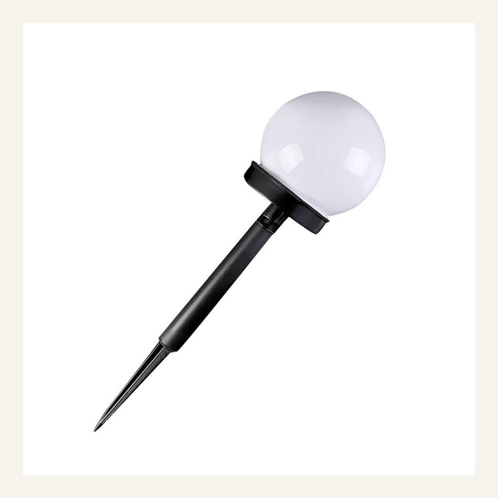 White solar globe garden light full product view