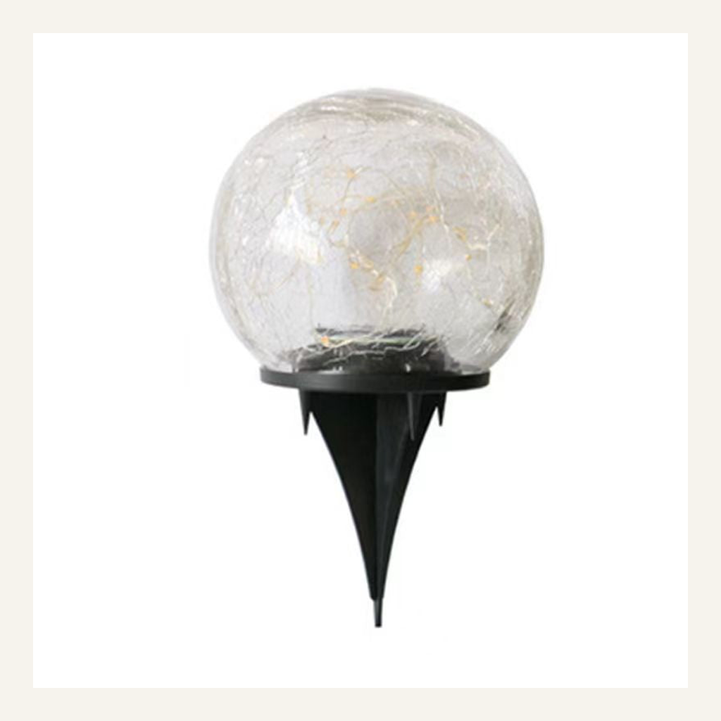 Cracked-glass solar ground light full product view
