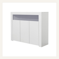 White three-door sideboard cabinet full product view