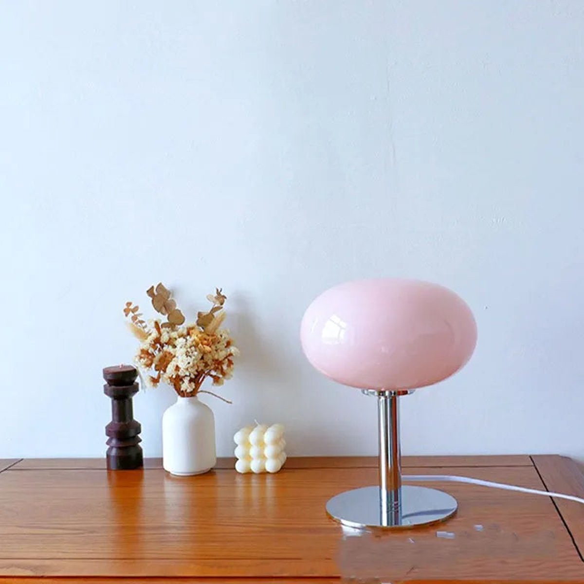 Pink Lollipop table lamp in a home setting