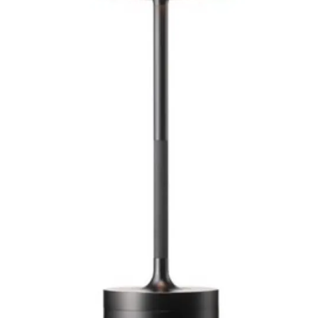 Black aluminum table lamp base detail