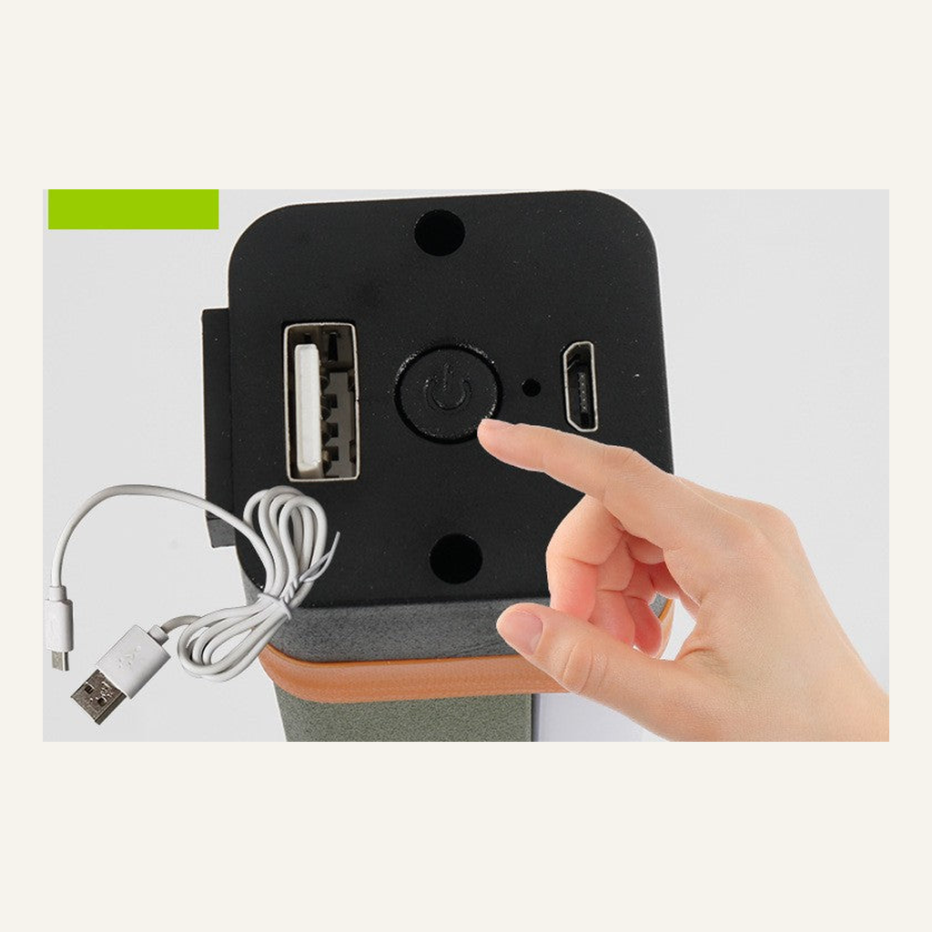 Rechargeable camping light control and USB port detail