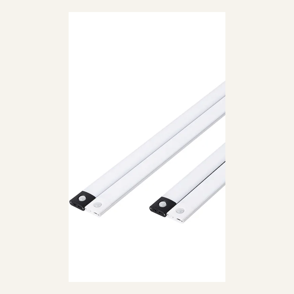 White motion-sensor cabinet light long and medium variants