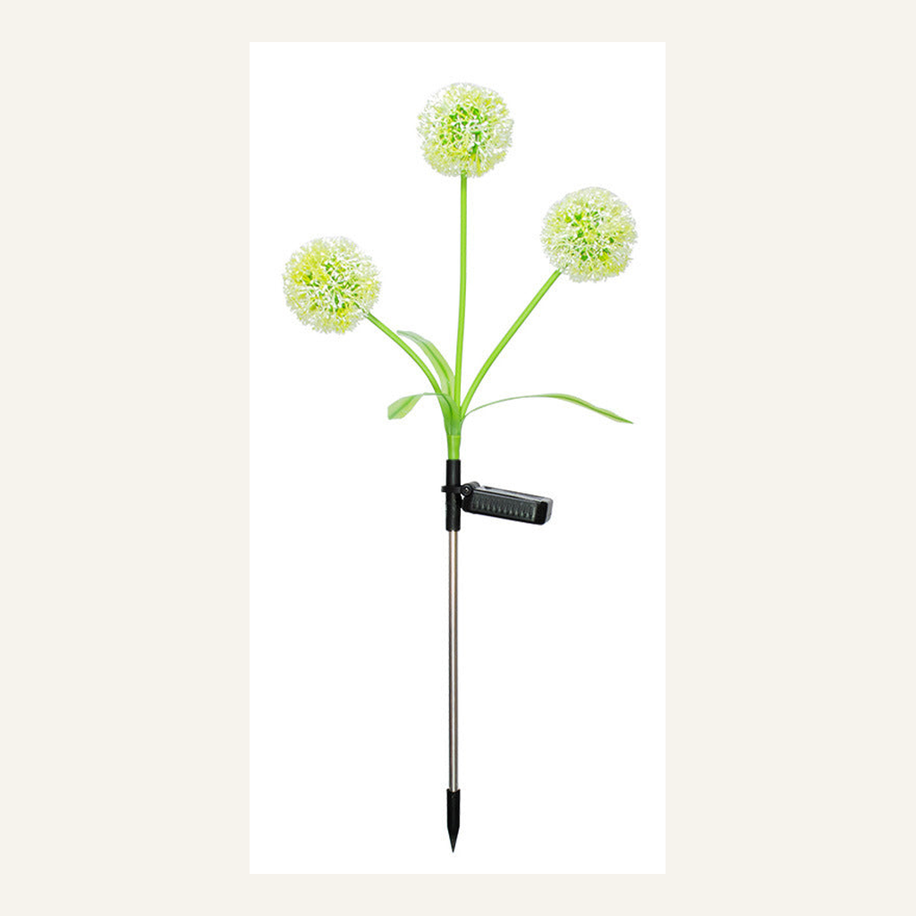 Three-head solar flower light alternate full product view