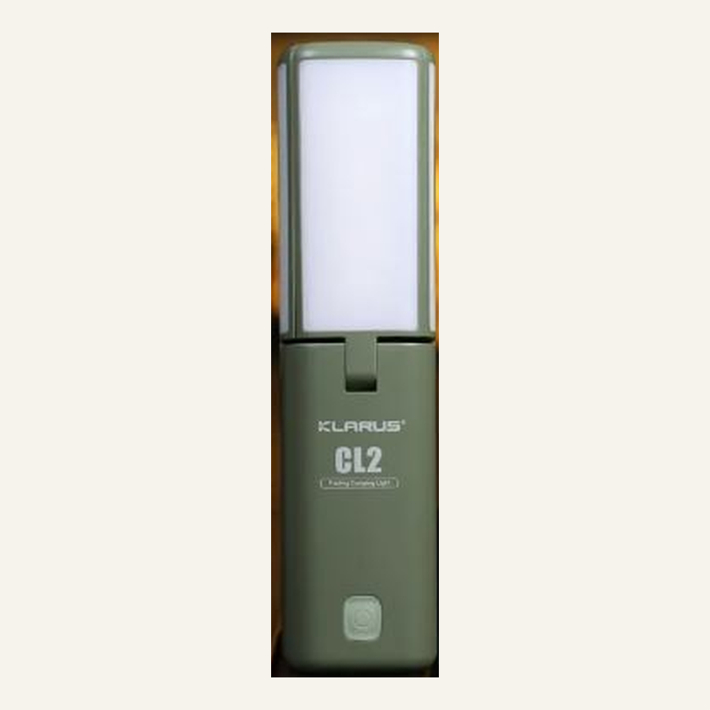 Green folding camping light full product view