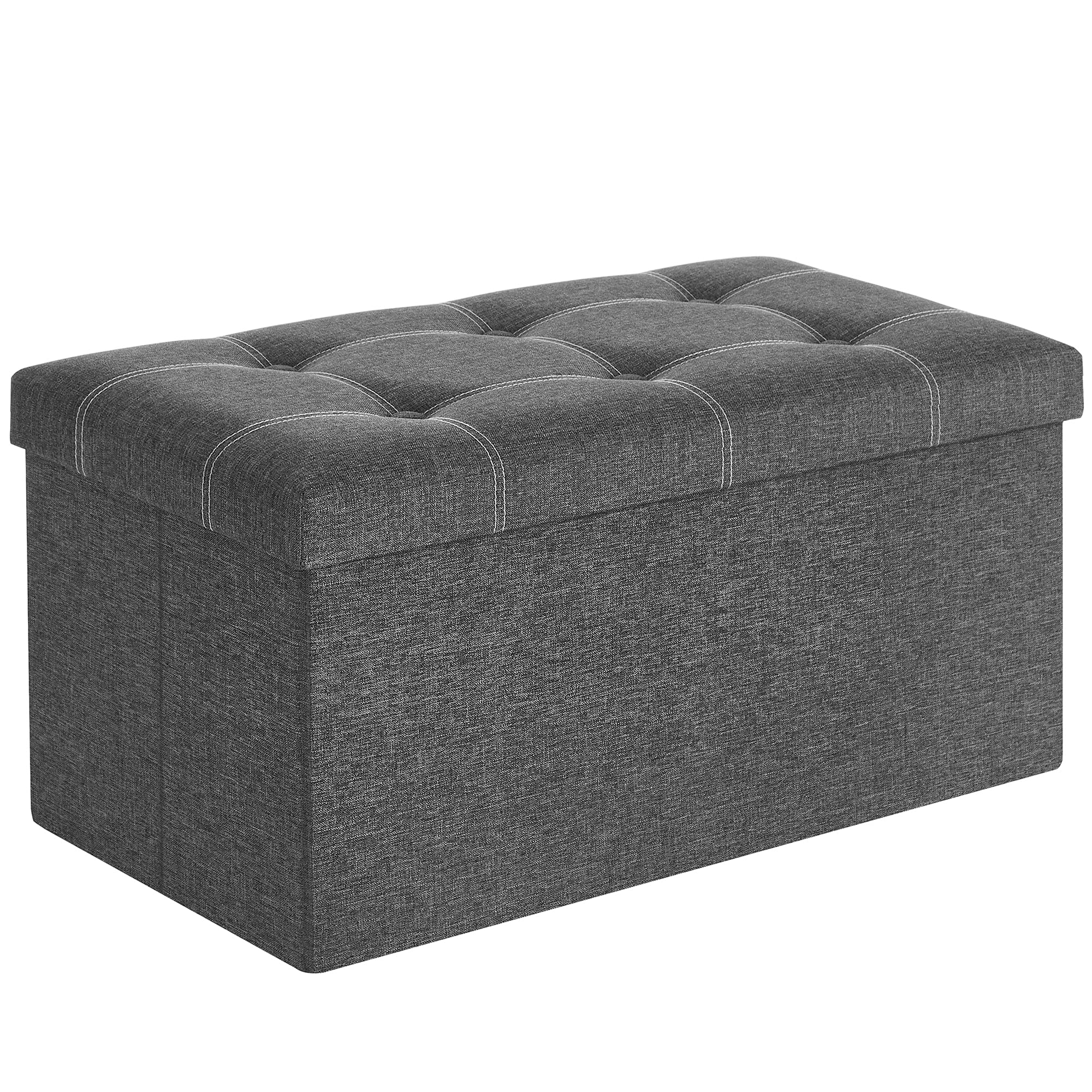 Folding Storage Ottoman Bench, 21-Gallon
