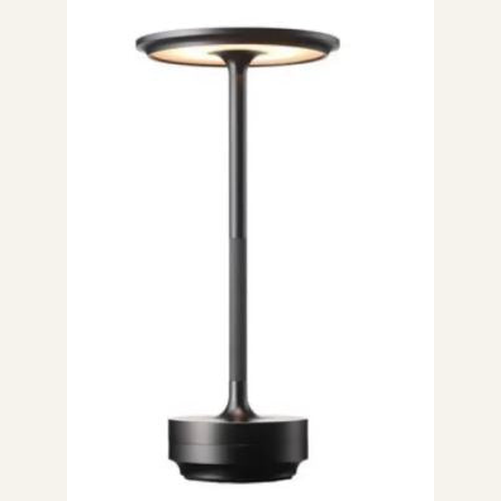 Black metal touch-control desk lamp full product view