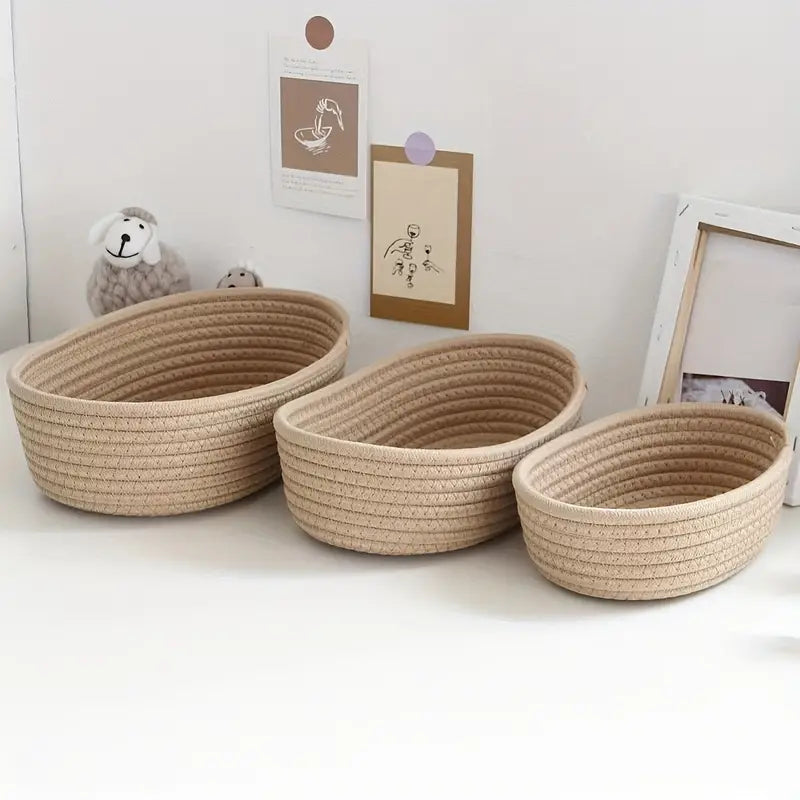 Woven Cotton Rope Storage Basket