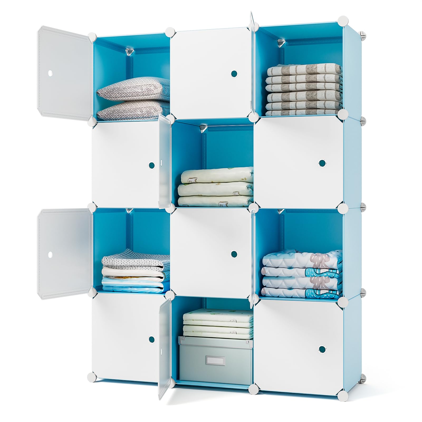 Cube Closet Organizer with Doors, 12-Cube