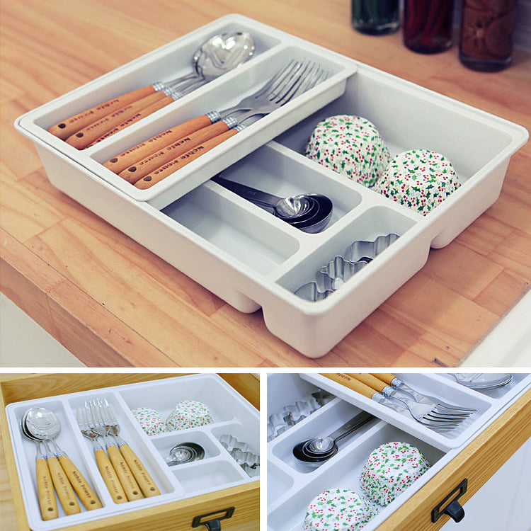 White Plastic Kitchen Utensil Organizer