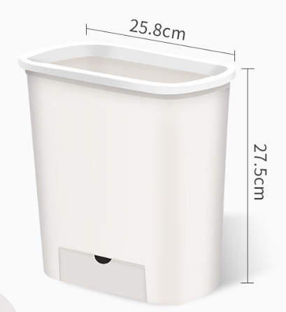 Wall-Mounted Kitchen Trash Bin with Storage Shelf