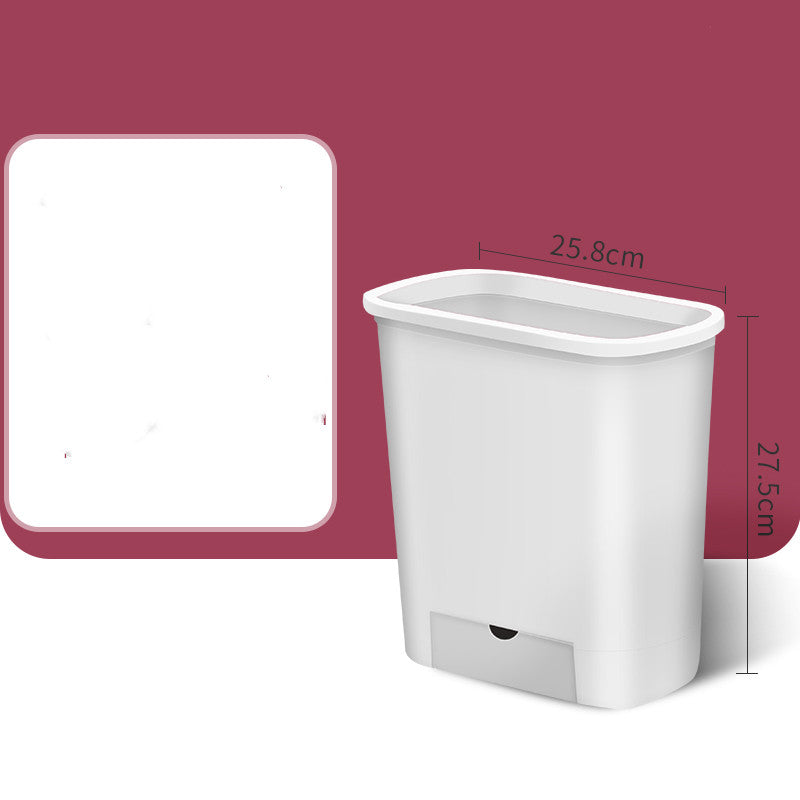 Wall-Mounted Kitchen Trash Bin with Storage Shelf