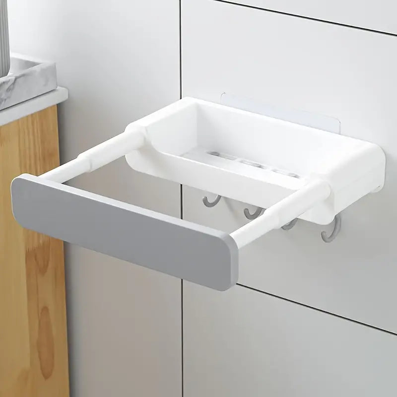 Retractable Wall-Mounted Organizer with Hooks