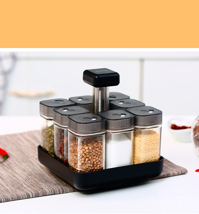 Covered Glass Spice Jar Organizer