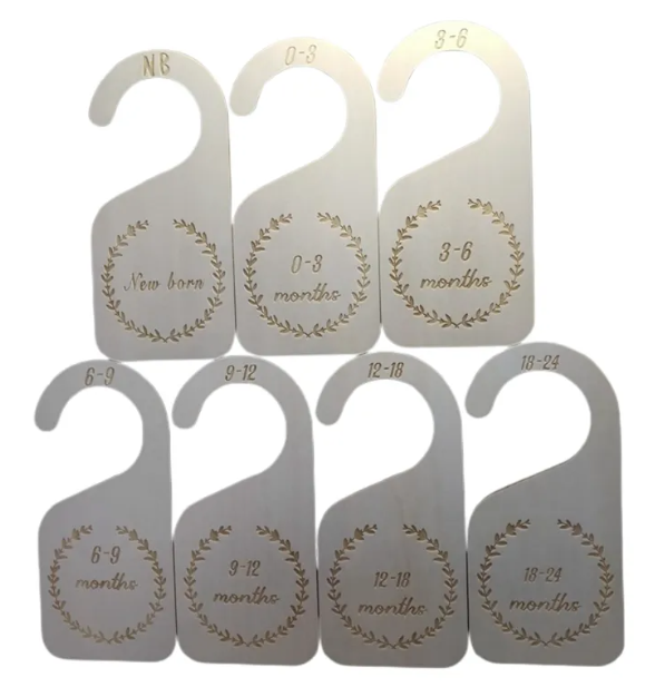 Baby Closet Size Dividers, 7-Piece Wood Set