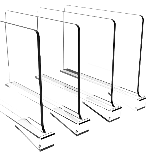 Closet Shelf Dividers, Acrylic and Wood
