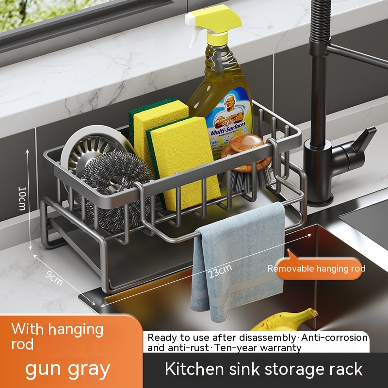 Kitchen Sink Organizer with Drain Rack