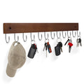 Wall-Mounted Wood Rack with 12 Swivel Hooks