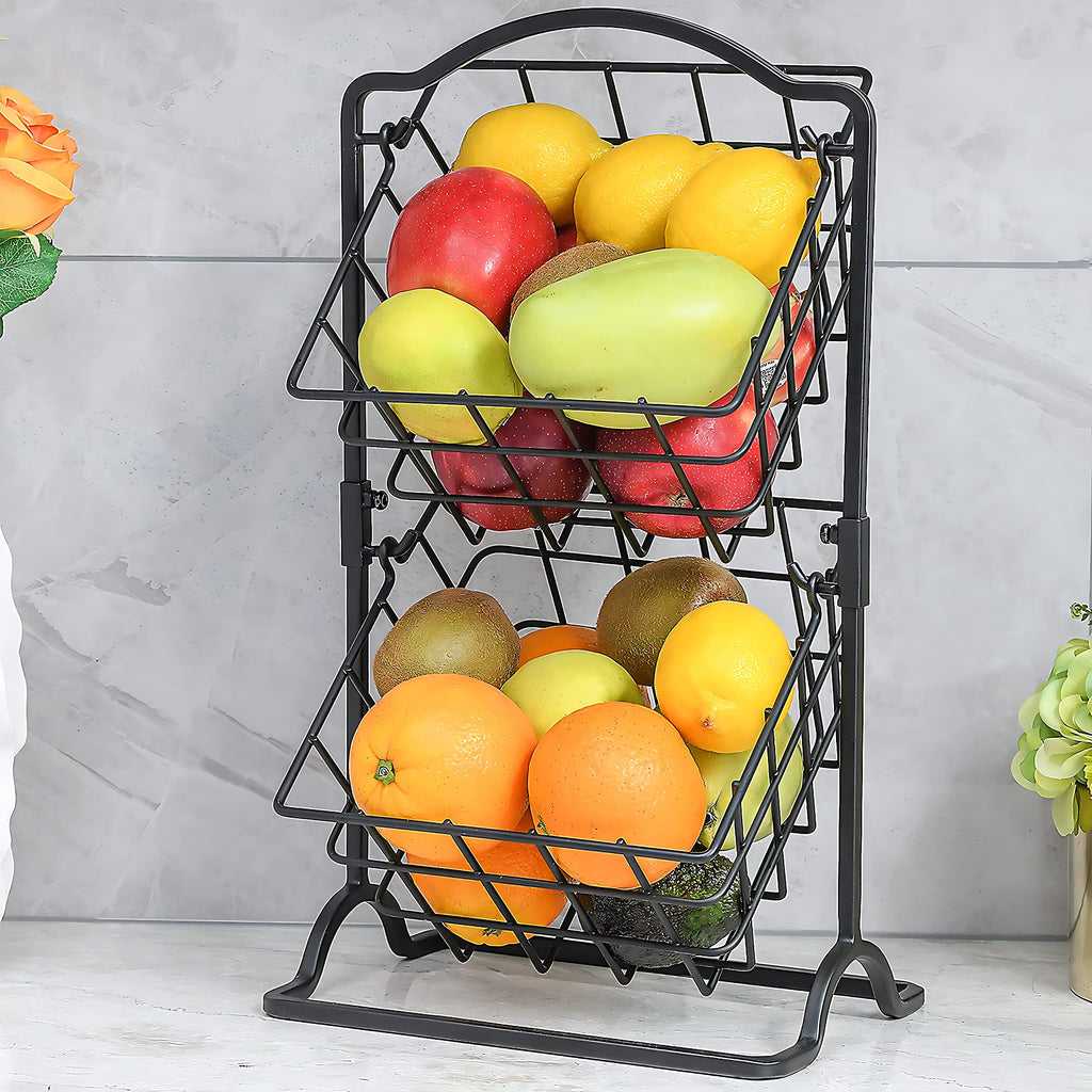 2-Tier Iron Fruit and Vegetable Basket
