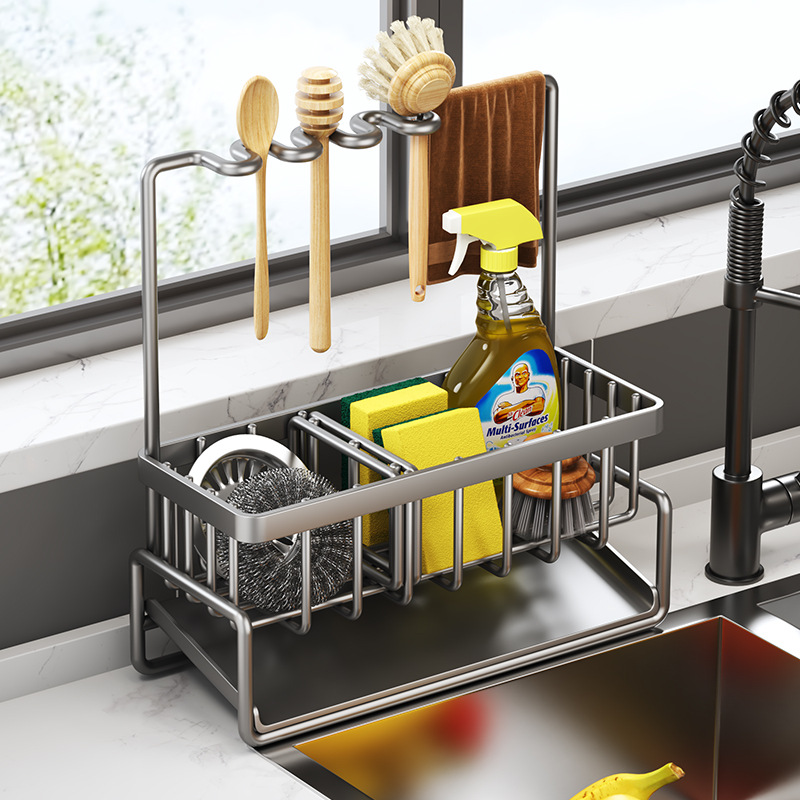 Kitchen Sink Organizer with Drain Rack