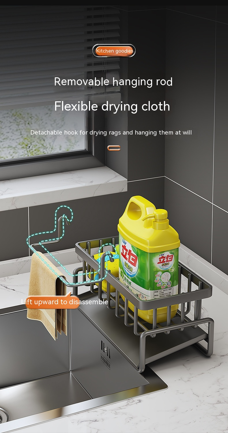 Kitchen Sink Organizer with Drain Rack