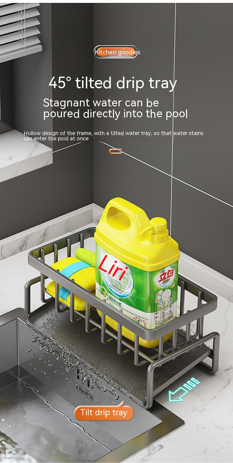 Kitchen Sink Organizer with Drain Rack