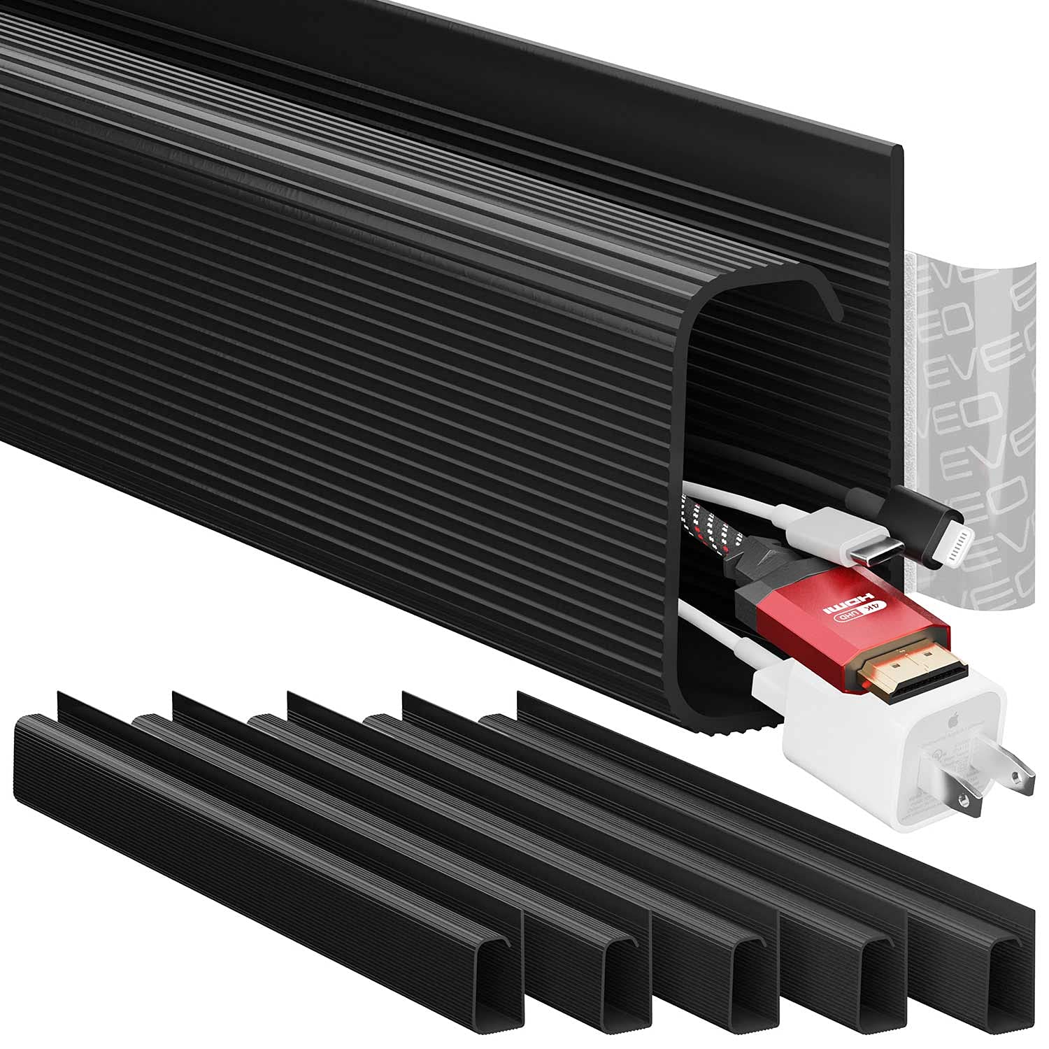 Under-Desk Cable Raceways, 16-Inch 6 Pack