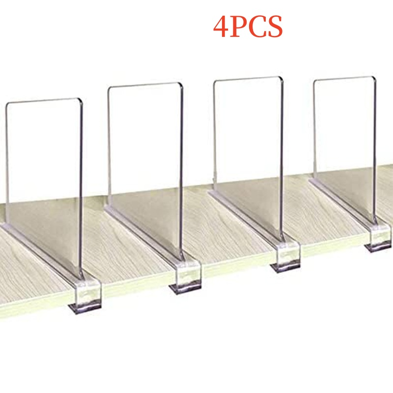 Closet Shelf Dividers, Acrylic and Wood