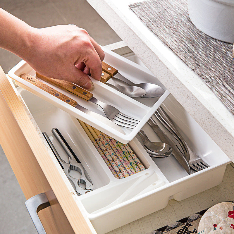 White Plastic Kitchen Utensil Organizer