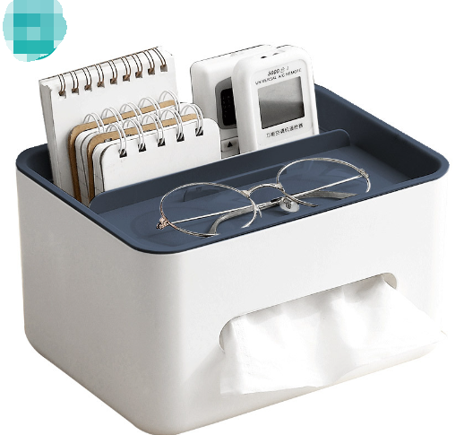 Tissue Box and Desk Organizer with Compartments