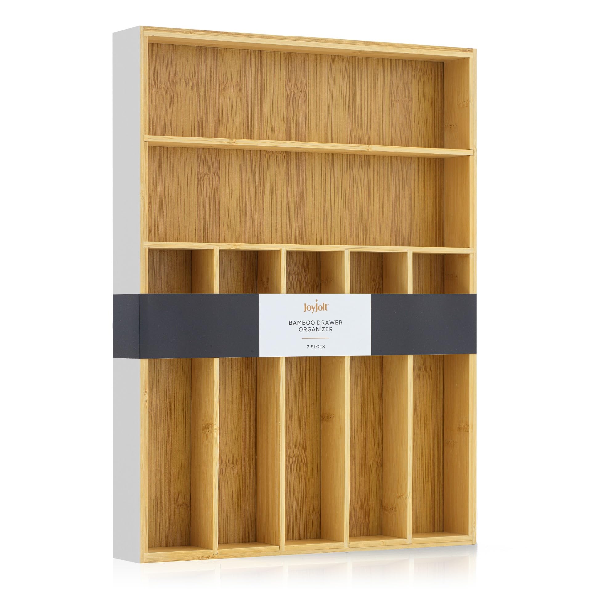 Bamboo Drawer Organizer with 7 Compartments