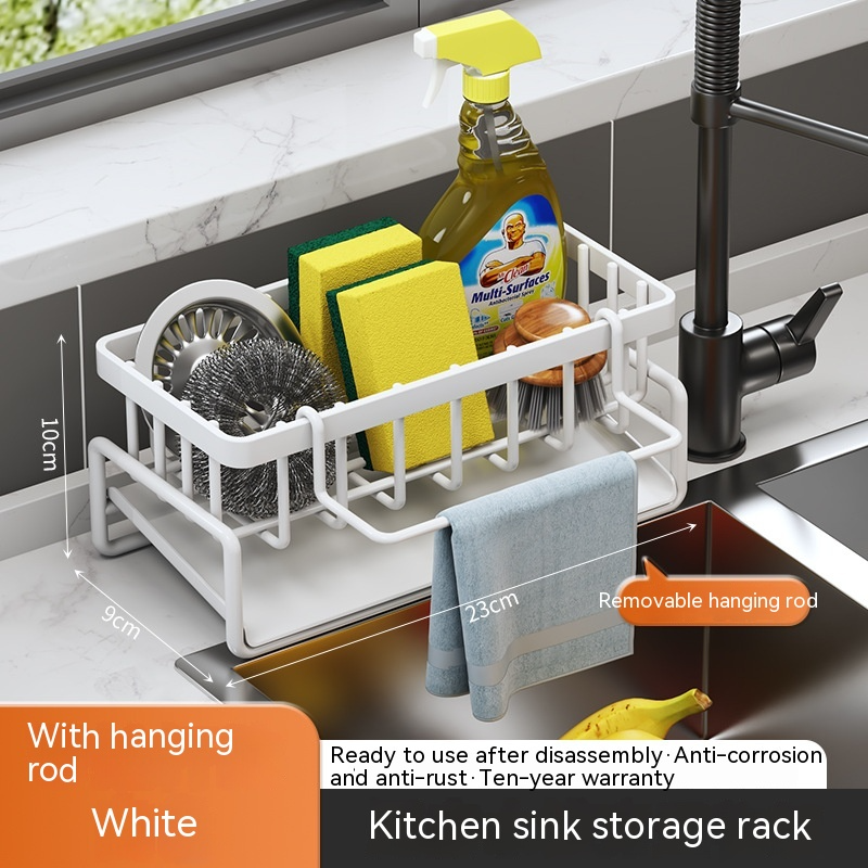 Kitchen Sink Organizer with Drain Rack
