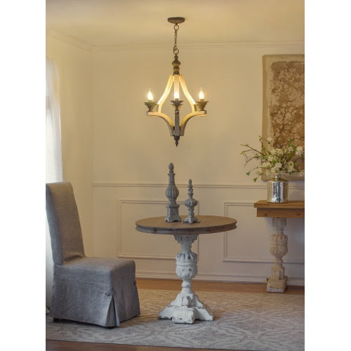 6-Light Wood and Iron Chandelier