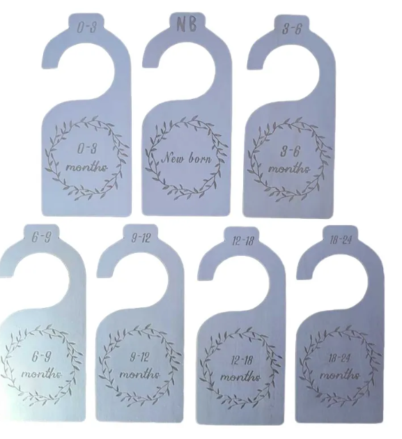 Baby Closet Size Dividers, 7-Piece Wood Set