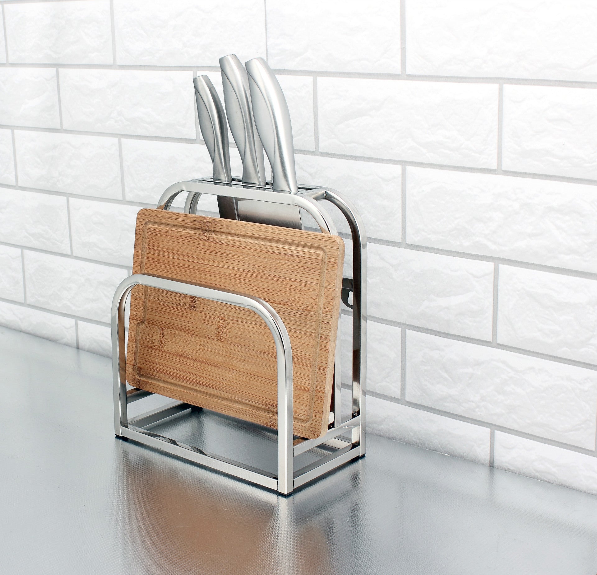 Stainless Steel Kitchen Knife and Utensil Rack