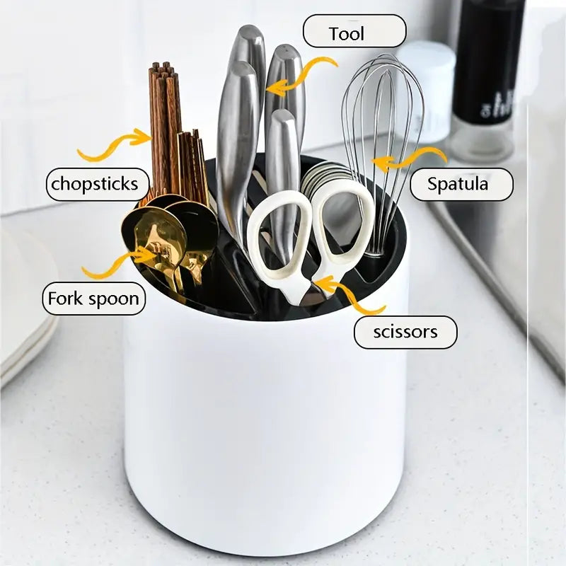 Rotating Kitchen Knife and Utensil Organizer