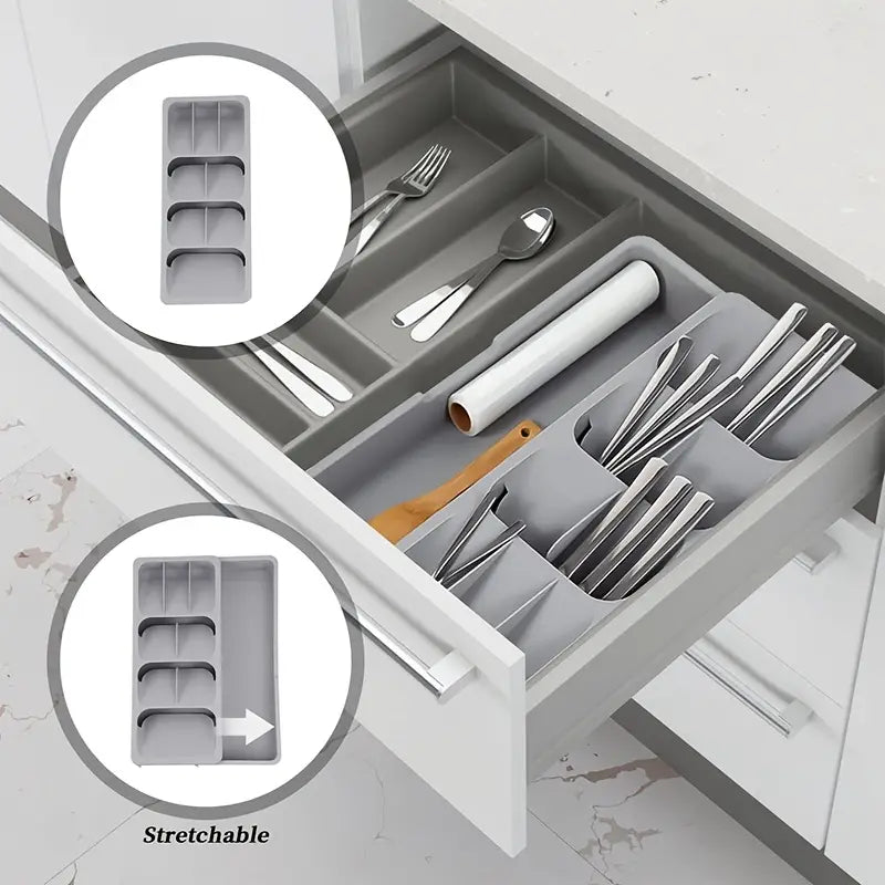 Expandable Kitchen Drawer Silverware Organizer