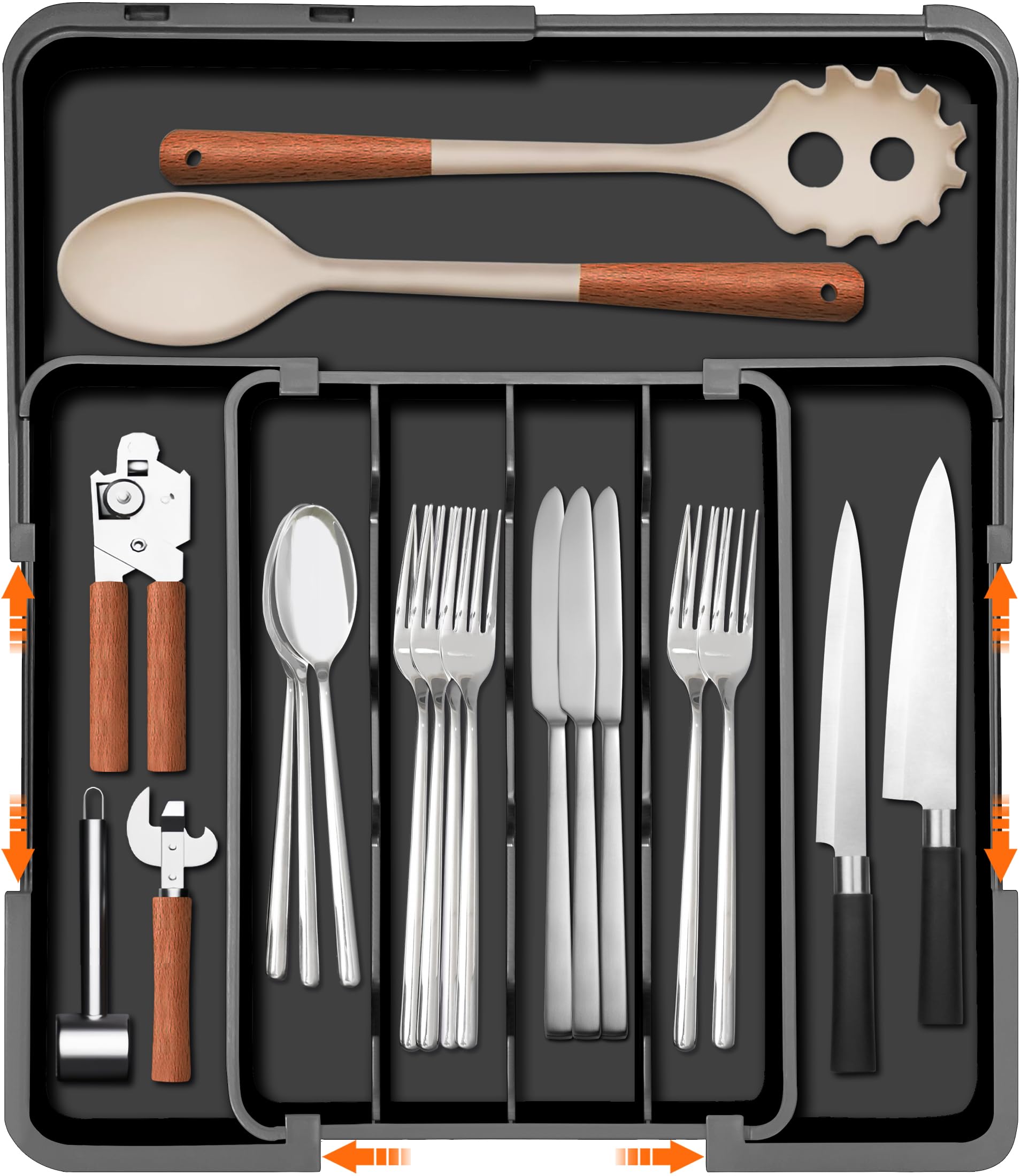 Expandable 7-Slot Silverware Drawer Organizer