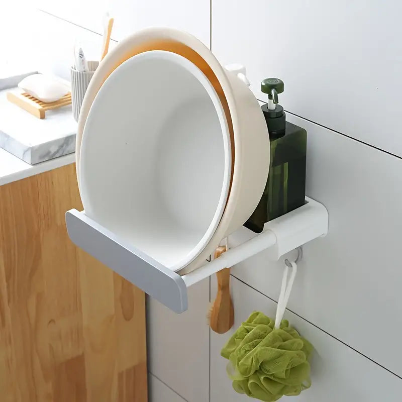 Retractable Wall-Mounted Organizer with Hooks