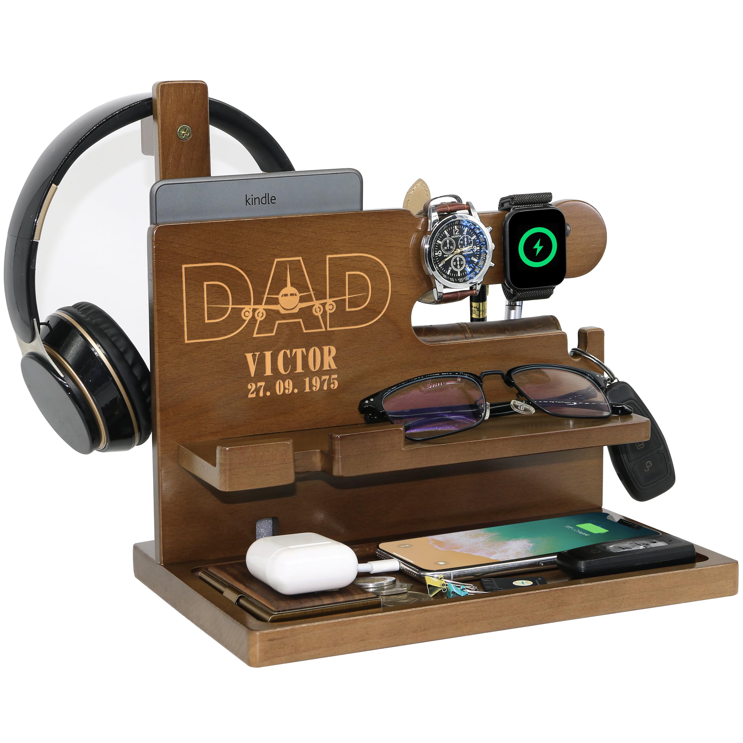 Personalized Desk Organizer with Headphone Stand