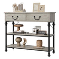 Narrow Console Table with 2 Drawers and Shelves
