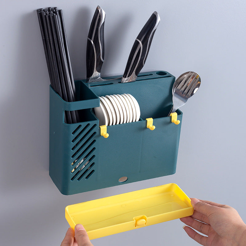 Wall-Mounted Kitchen Utensil and Chopstick Holder