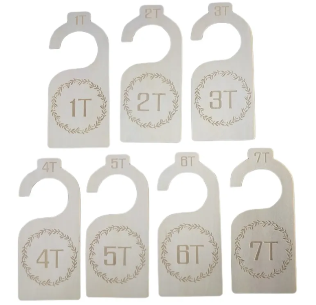 Baby Closet Size Dividers, 7-Piece Wood Set